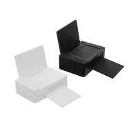 HEALSOPTHY 8pcs Dollhouse Printer Portable Office Scene Accessories for Creative Role Play Tiny Desktop Printer Models White Black