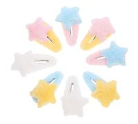 HEALSOPTHY 8pcs Plush Star Hair Clips for Cute Hair Accessories with Soft Barrettes in Mixed Colors for Daily Wear and Party Styling