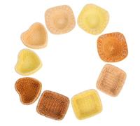 HEALSOPTHY 9pcs Miniature Woven Rattan Baskets for Dollhouse DIY Decoration Compact Resin Hamper Accessories for Micro Landscape Crafting Unique Handcrafted Mini Basket for Dollhouse