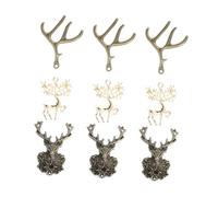 HEALSOPTHY 9pcs Vintage Deer Head Pendant for DIY Jewelry Making Antler and Deer Charms for Necklace Bracelet Earring Crafting Handmade Craft Supplies for Women