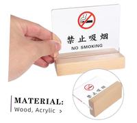 HEALSOPTHY Acrylic No Smoking Sign Tent Tabletop Desk Indicator for Hotel Office Restaurant Cafe Scratch Resistant Transparent Warning Sign Portable