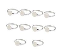 HEALSOPTHY Adjustable Silver Ring Bases 8mm 10pcs DIY Jewelry Mounting Blanks for Crafting and Fashion Accessories