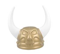 HEALSOPTHY Adult Viking Horned Warrior Helmet with Skull Pattern Sturdy Plastic Devil Pirate Hat for Cosplay Party and Role Play Accessories