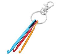 HEALSOPTHY Aluminum Crochet Hook Keychain with Swivel Hook, Mini Single Head Knitting Needle for Yarn Weaving and DIY Craft, Portable Crochet Tools for Knitting and Weaving in Colorful Oxide