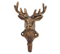 HEALSOPTHY Antique Cast Iron Deer Antler Wall Hanger Retro Decorative Animal Shape Hook for Keys Coats Hats Bags Strong Home Organizer Vintage Style Rustic Wall Mounted Holder