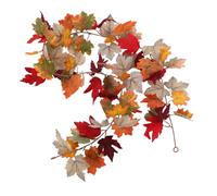 HEALSOPTHY Artificial Maple Leaf Vine Garland Faux Autumn Branches Fall Thanksgiving Halloween Decor for Indoor Outdoor Wall Fireplace Wedding Party