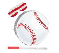 HEALSOPTHY Baseball Pinata Party with Blindfold and Bat Cardboard Crepe Paper Sports Themed Prop Easy-fill Top Opening for Confetti and Birthday Decoration Supplies for Boys Sport Theme