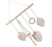 HEALSOPTHY Bohemian Macrame Hair Clip Hanger and Hair Bow Organizer Beige Cotton Rope Woven Headband Storage for Home Wall Hanging Holder Nursery Décor