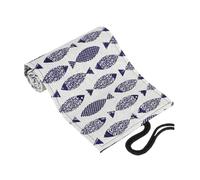 HEALSOPTHY Canvas Pencil Roll Organizer with Slots Creative Cartoon Saury Pattern Rolling Wrap Case for Colored Pencils Portable Draw and Sketch Storage for Artists and Students