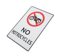 HEALSOPTHY Caution Warning Sign No Motorcycles Road Sign with Rounded Corners High Visibility Lightweight Easy Installation for Streets
