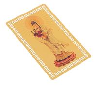 HEALSOPTHY Chinese Feng Shui Guanyin Amulet Card for Protection and Success, Gold Decorative Buddhist Luck Card, Small Chinese Blessing Amulet for Home and Car Use