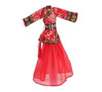 HEALSOPTHY Chinese Princess Doll Outfit Vintage Hanfu Dress for Girls Traditional Ancient Chinese Costume Red Doll Clothes for Birthday Party