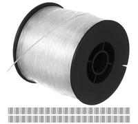 HEALSOPTHY Clear Nylon Fishing Line with Crimp Sleeves High Strength Invisible Monofilament Wire for Fishing Crafting Balloon Hanging and Picture Frame Decorations