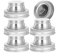 HEALSOPTHY Cocktail Shaker Lids with Easy to Use Design 6pcs Stainless Steel Multi-function Bottle Lids for Mixing a Cocktail the Bar or Kitchen Use