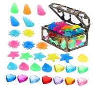 HEALSOPTHY Colorful Diving Gems Pool with Plastic Diamonds and Treasure Chest Fun Summer Party Favors for Pool Games Beach Parties and Treasure Hunt Activities Random Color