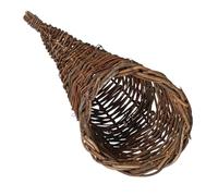 HEALSOPTHY Cornucopia Rattan Storage Basket Woven Kitchen Organizer for Bread Snacks Eggs Multipurpose Decorative Holder for Living and Hotel Use