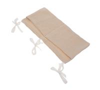 HEALSOPTHY Cotton Double Slot Stroller Hanging Storage Bag Multifunctional Diaper Organizer with Milk Bottle Holder and Teether Pocket Khaki Nursery Storage Pouch for Stroller and Crib