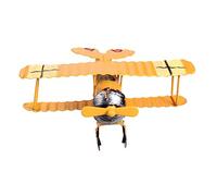 HEALSOPTHY Creative Yellow Iron Desktop Ornament Aircraft Model Vintage Style Airplane Desk Decoration for Home and Office Educational Enhancing Logical Thinking and Manipulative Skills