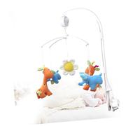 HEALSOPTHY Crib Bell Bracket with Wind Up Music Box Rotatable Abs Plastic Arm Holder for Bed Bell White Sturdy Hanging Support with Lullaby Melody for Newborn Nursery