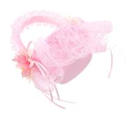 HEALSOPTHY Delicate Floral Wedding Basket with Handle Lightweight Handheld Flower Girl Basket for Petals and Rings Multipurpose Rustic Woven Storage for Bridal Parties and Home Decor