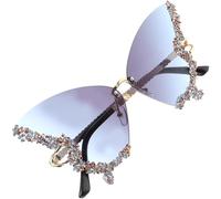 HEALSOPTHY Diamond Sunglasses Women with Butterfly Shaped Oversized Resin and Metal Frame, Featuring UV Protection and Trendy Design, for Outdoor Activities and Sunny Days Beach Party