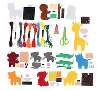 HEALSOPTHY Educational Sewing Kit for Beginners Felt Jungle Animal DIY Craft for Boys and Soft Cartoon Ornaments for DIY Projects Party Decorations and Learning Activities