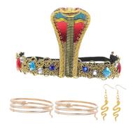 HEALSOPTHY Egyptian Snake Design Hair Band and Snake Arm Bangle Decorative Headband and Armlet Accessories for Women Egyptian Costume Jewelry