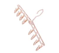 HEALSOPTHY Foldable Windproof Clips Multi Purpose Socks and Underwear Hanger Drying Rack Portable Plastic Drying Clips for Travel and Home Use Pink
