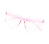 HEALSOPTHY Frameless Heart Sunglasses for Women Rimless Eyewear Candy for Parties and Eye Catching Decorative Sunglasses for Rave and Cosplay