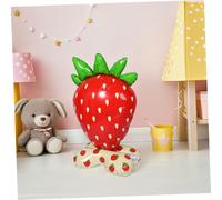 HEALSOPTHY Giant Standing Strawberry Balloon Reusable Fruit Shaped Party Decoration for Birthday Summer Events Indoor Outdoor