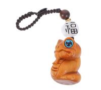 HEALSOPTHY Handcrafted Chinese Zodiac Snake Wood Carving Keychain Intricately Detailed Lucky Charm Pendant for Year Snake Decorative Bag Accessory Unique Prosperity Gift for Friends