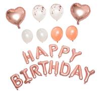 HEALSOPTHY Happy Birthday Balloon Set Party Decorations Rose Gold Vibrant Latex Foil Balloons for Women for Memorable Birthday Celebrations