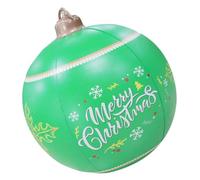 HEALSOPTHY Inflatable Christmas Ball Christmas Balls Ornaments LED Balloon Foam Round Outdoor Decorations Decoration Decorative Baubles Hanging Garden Green Plastic
