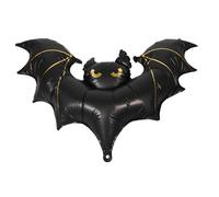 HEALSOPTHY Jumbo Halloween Bat Balloon Matte Black Foil Inflatable Party Decor for Haunted House Spooky Atmosphere Easy Setup Scary Halloween Props