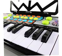 HEALSOPTHY Key Electronic Keyboard Piano with Volume and Support Rack Early Educational Music Instrument for Boys Black