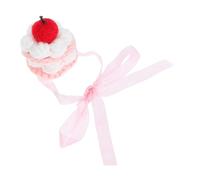 HEALSOPTHY Knitted Mini Doll Hat for Plush Figures Soft Strawberry Crochet Beanie Comfortable Fit Craft Accessory for Doll Costumes Tea Parties and Festive Themes