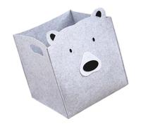 HEALSOPTHY Large-Capacity Felt Storage Basket with Handle, Multi-use Toy and Clothes Storage Bin, Foldable Laundry Organizer for Nursery and Playroom