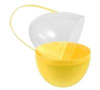 HEALSOPTHY Large Yellow and Handle Egg Easter to Plastic Twist with Open Reusable Fillable Egg Container Vibrant for Easter Hunt Suitable Adults
