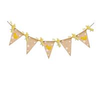 HEALSOPTHY Little Yellow Duck Pulls The Flag Linen Banner for Kindergarten Party Garland Party Banner Kindergarten Bunting