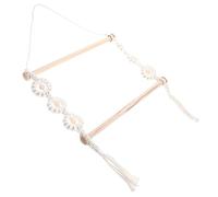 HEALSOPTHY Macrame Hair Clip Organizer Bohemian Style Storage Rack for Hair Accessories Wall-mounted Rope Holder Lightweight Design for Easy Hanging and Space-saving Bedroom Bathroom
