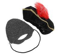 HEALSOPTHY Medieval Hat and Beard for Men Vintage Renaissance Cap with Practical Beard Renaissance Costume Accessory for Halloween Party Ren Faire Cosplay and Performance