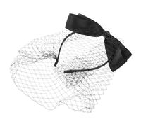 HEALSOPTHY Mesh Veil Headband Black Bow Fascinator Featuring Retro Veiled Face Design for Balls and Church Occasions