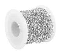 HEALSOPTHY Metal Jewelry Making Chain Silver Twisted Link Craft Chain for DIY Necklace Bracelet Accessories Smooth Surface Safe for Handcrafting Versatile for Bags and Clothing Decoration