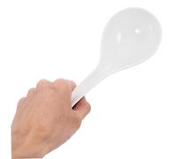 HEALSOPTHY Microwave Dishwasher Safe Porcelain Asian Soup Ladle with Ergonomic Steel Handle Japanese Ramen Spoon for Pho Noodles Dumplings White Bone China Tableware for Kitchen Dining