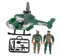 HEALSOPTHY Mini Military Playset with Plastic Soldier Models and Helicopter Safe Educational Action Figures for Creativity and Cognitive Development Smooth Edges Boys Army