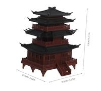 HEALSOPTHY Miniature Chinese Pavilion Sculpture for Bonsai Fairy Garden Aquarium Ancient Architecture Model with Design Multipurpose Micro Landscape Ornament for Zen Garden Decor