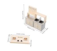 HEALSOPTHY Miniature Dollhouse Kitchen with Plastic Induction Cooktop Stove Frying Pan Skillet Compact Pretend Play Appliance for Compatible with Dollhouse Series Roleplay Accessory