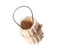 HEALSOPTHY Miniature Wooden Water Bucket Model for Dollhouse Lightweight Mini Pail with Lifelike Craftsmanship Small House Decor Accessory for Bjd and Doll Scene