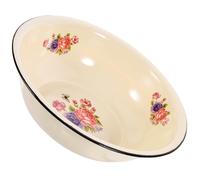HEALSOPTHY Mixing Bowl Enamelware Enamel Vintage 28cm Diameter Household Retro Enameled Basin Multipurpose Use Dough Making and Washing Rice Food-Grade for Kitchen