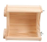 HEALSOPTHY Moon Shaped Wooden Pet House Hideout for Hedgehog Guinea Pig